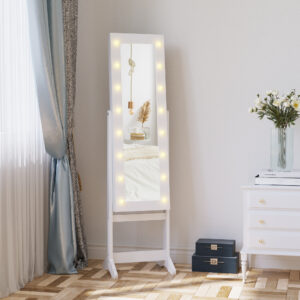 Armoire à Bijoux Éclairée avec Miroir et 16 LED