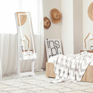 Armoire à Bijoux avec Lumière LED pour Dressing