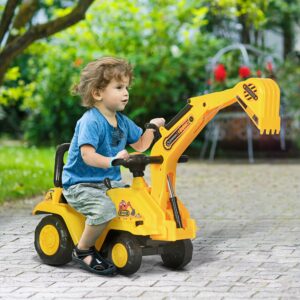 Camion Pelle Jouet pour Enfants avec Fonctionnement Manuel, Klaxon et Rangement Sous le Siège - Pelle Réaliste avec Pelle et Bras Mobiles, Véhicule de Construction Durable, Voiture de Jeu pour Âges 708,66 pouces+ (-Gratuit)