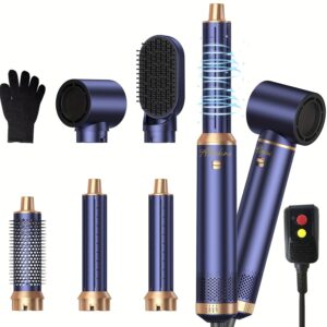 Brosse à Air Chaud 5 en 1 Détachable, Brosse Chauffante, Boucleur à Air, Enrouleur de Boucles, Brosse à Boucler Améliorée, Fer à Boucler et Lisseur pour Coiffure